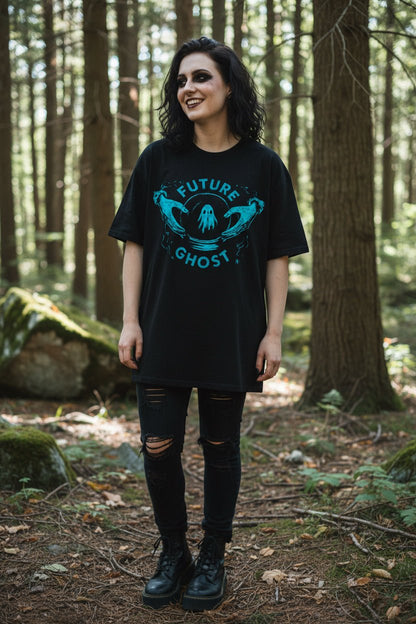 T-Shirt - Future Ghost | Unisex Heavy Vintage - Unisex Comfort Colors 1717 | Ghosts & Paranormal | Goth/Gothic from Crypto Zoo Tees