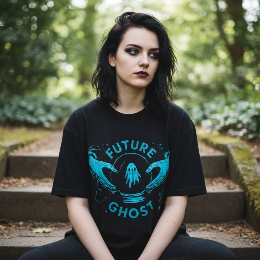 T-Shirt - Future Ghost | Unisex Heavy Vintage - Unisex Comfort Colors 1717 | Ghosts & Paranormal | Goth/Gothic from Crypto Zoo Tees