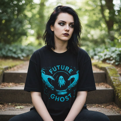 T-Shirt - Future Ghost | Unisex Heavy Vintage - Unisex Comfort Colors 1717 | Ghosts & Paranormal | Goth/Gothic from Crypto Zoo Tees