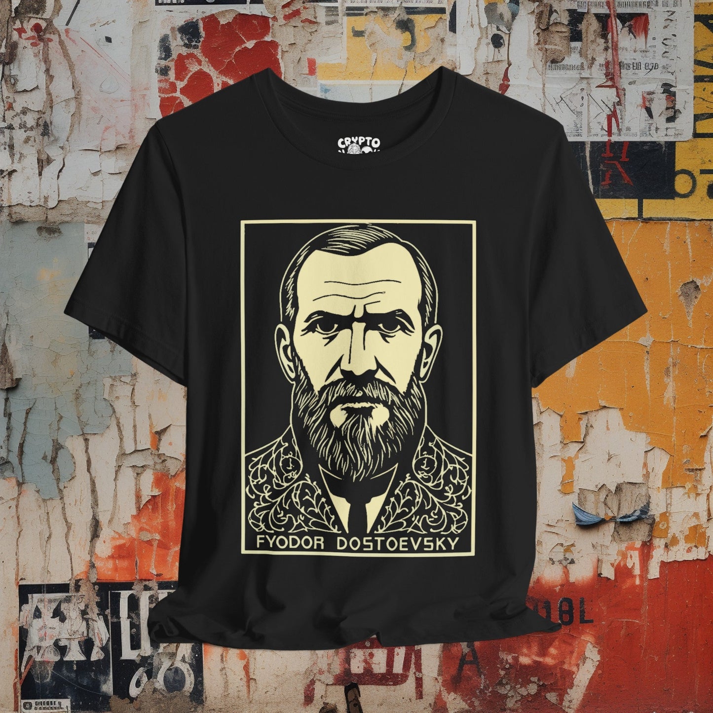 T-Shirt - Fyodor Dostoevsky Etching T-shirt | Bella + Canvas Unisex T-shirt from Crypto Zoo Tees