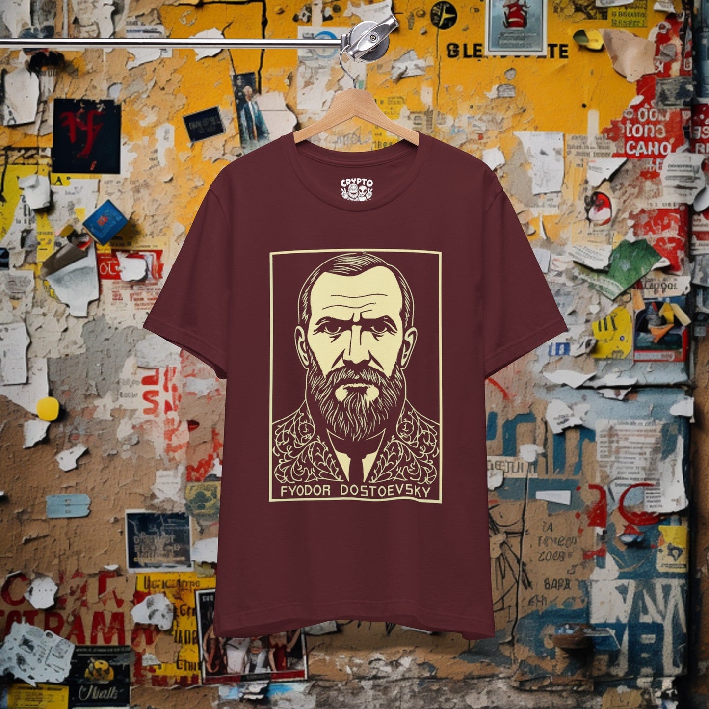 T-Shirt - Fyodor Dostoevsky Etching T-shirt | Bella + Canvas Unisex T-shirt from Crypto Zoo Tees