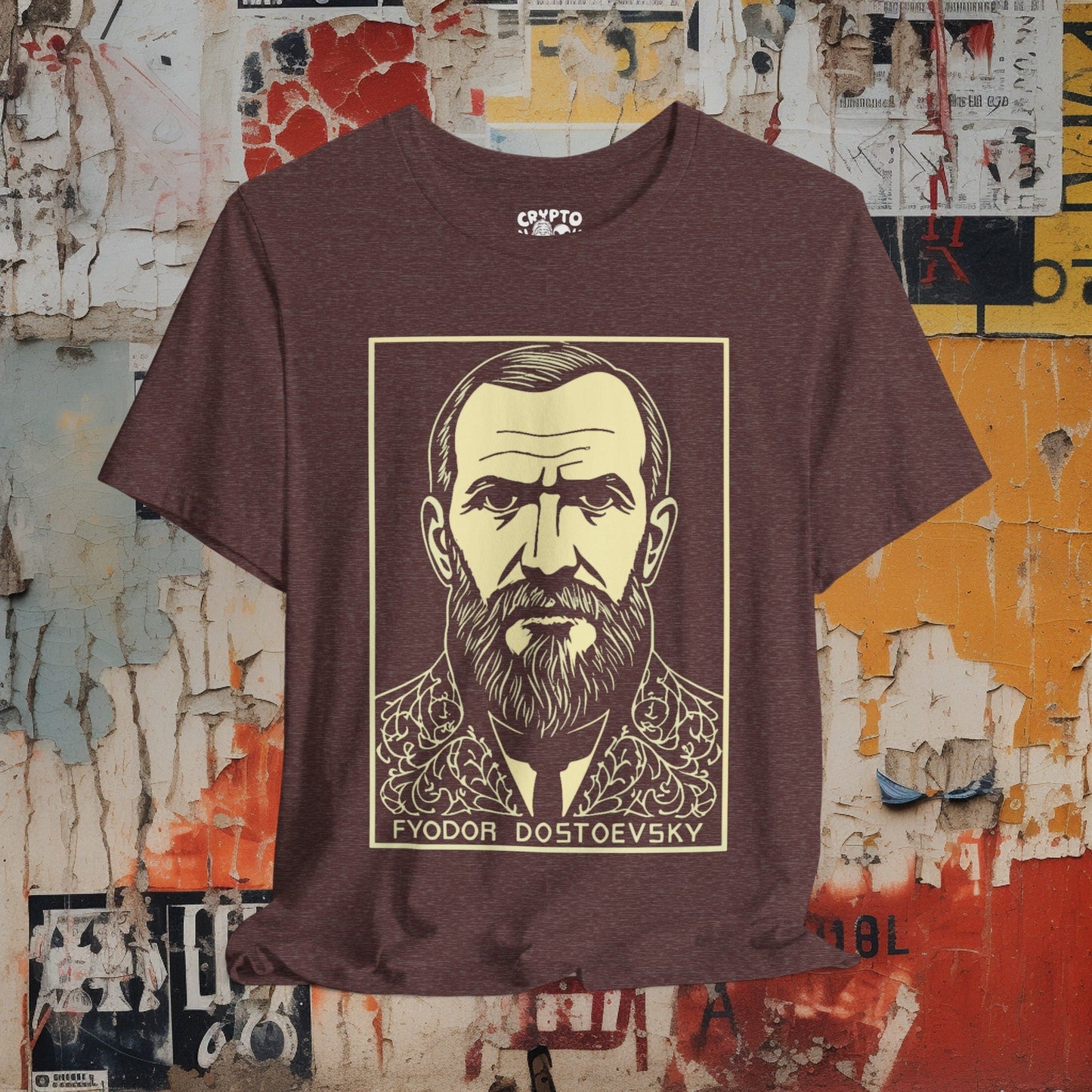 T-Shirt - Fyodor Dostoevsky Etching T-shirt | Bella + Canvas Unisex T-shirt from Crypto Zoo Tees