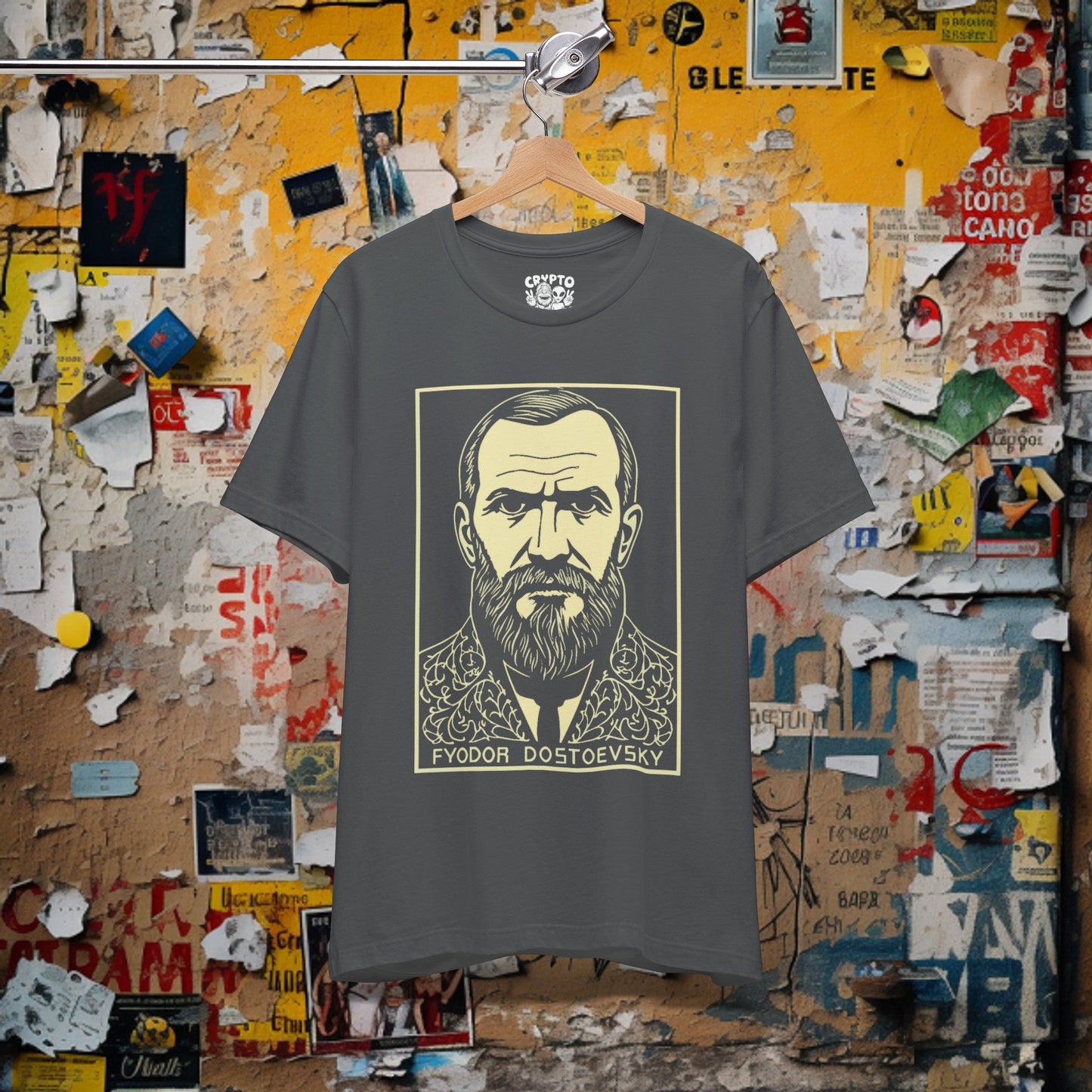 T-Shirt - Fyodor Dostoevsky Etching T-shirt | Bella + Canvas Unisex T-shirt from Crypto Zoo Tees