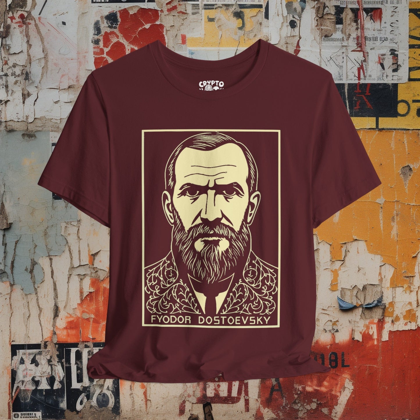 T-Shirt - Fyodor Dostoevsky Etching T-shirt | Bella + Canvas Unisex T-shirt from Crypto Zoo Tees