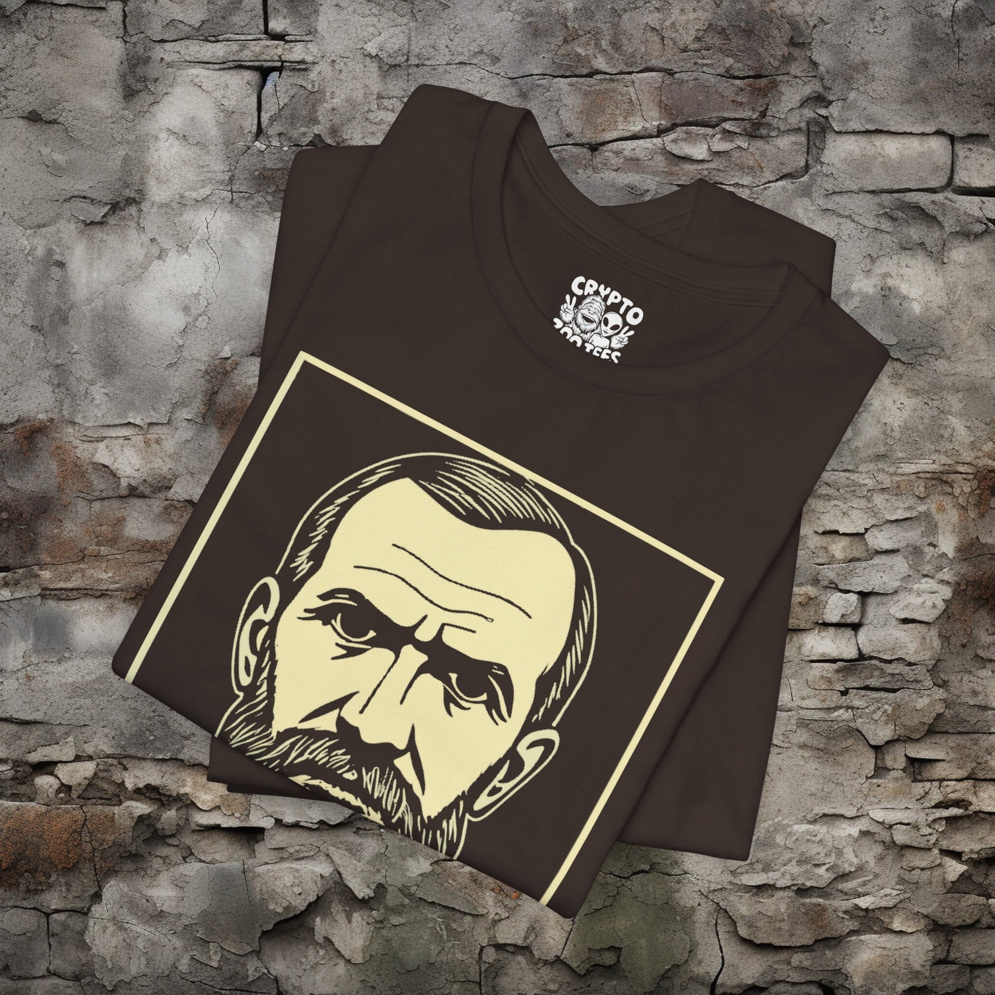 T-Shirt - Fyodor Dostoevsky Etching T-shirt | Bella + Canvas Unisex T-shirt from Crypto Zoo Tees