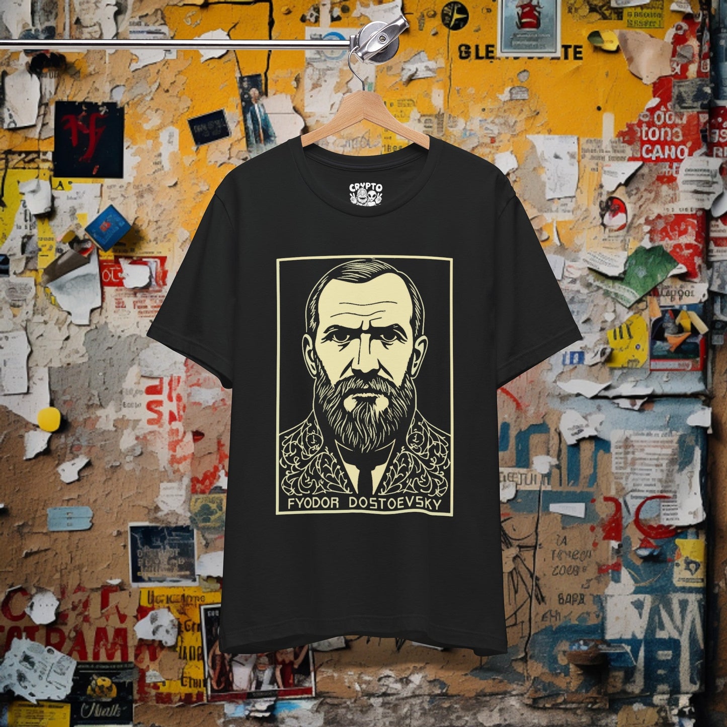 T-Shirt - Fyodor Dostoevsky Etching T-shirt | Bella + Canvas Unisex T-shirt from Crypto Zoo Tees