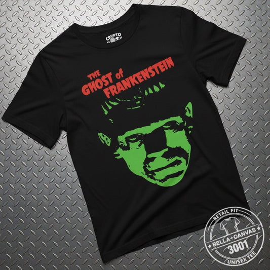T-Shirt - Ghost Frankenstein Shirt | Light Fitted - Unisex Bella+Canvas 3001 | Horror | Goth/Gothic from Crypto Zoo Tees