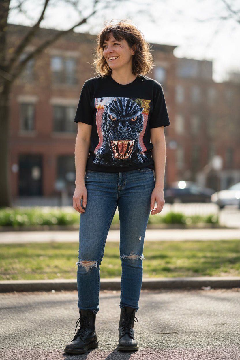 T-Shirt - Godzilla Kaiju Shirt | Unisex Heavy Cotton - Gildan 5000 | Horror, Comics | Punk, Metal from Crypto Zoo Tees