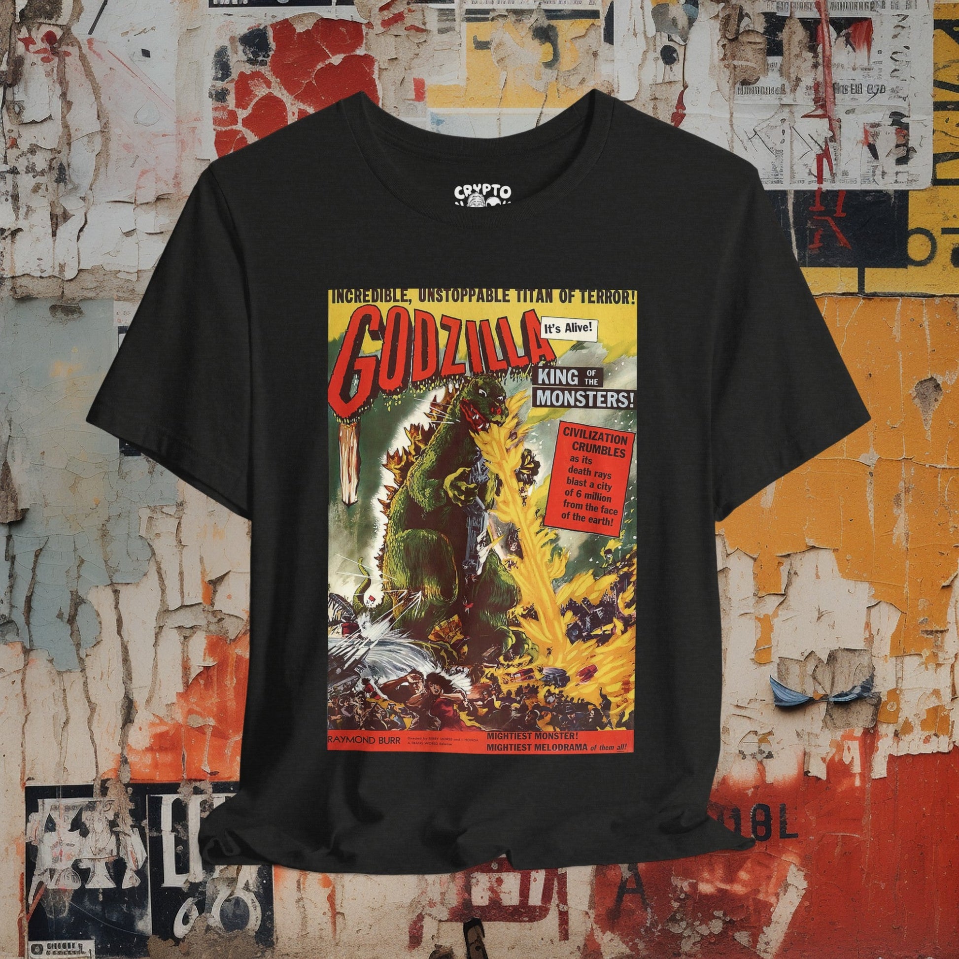 T - Shirt - Godzilla, King of the Monsters!, 1956 | Movies and TV | Horror | Bella + Canvas Unisex T - shirt from Crypto Zoo Tees