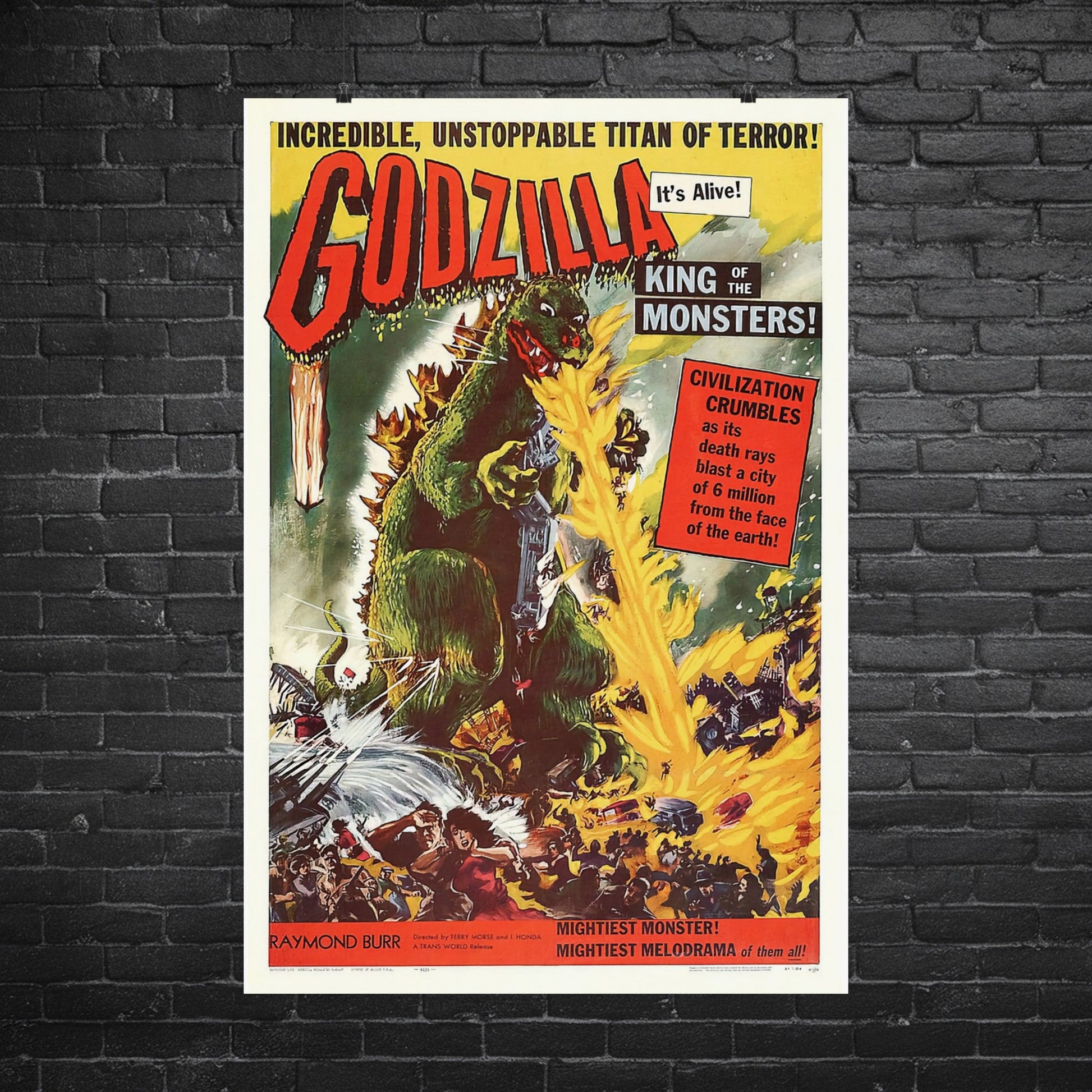 Poster - Godzilla, King of the Monsters!, 1956 (reprint) | Museum - Quality Poster | Home Decor from Crypto Zoo Tees