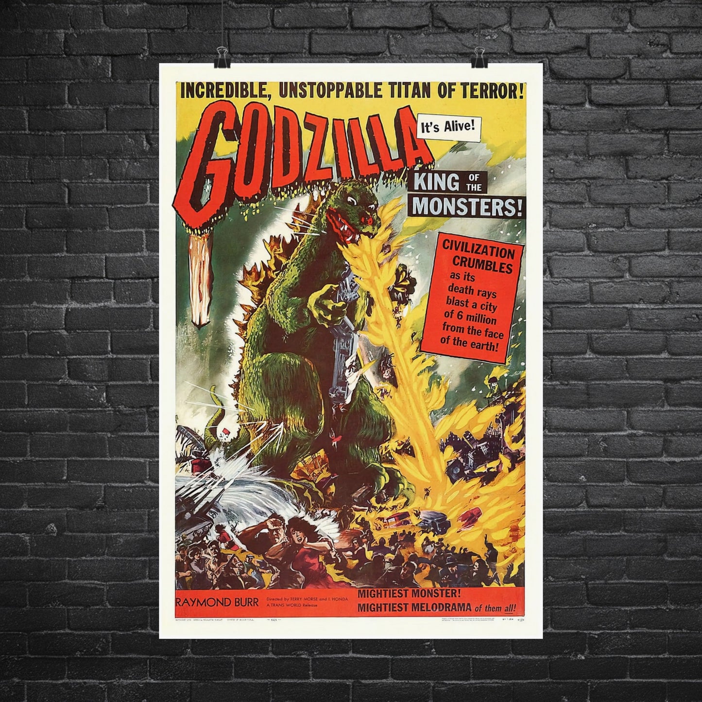 Poster - Godzilla, King of the Monsters!, 1956 (reprint) | Museum - Quality Poster | Home Decor from Crypto Zoo Tees