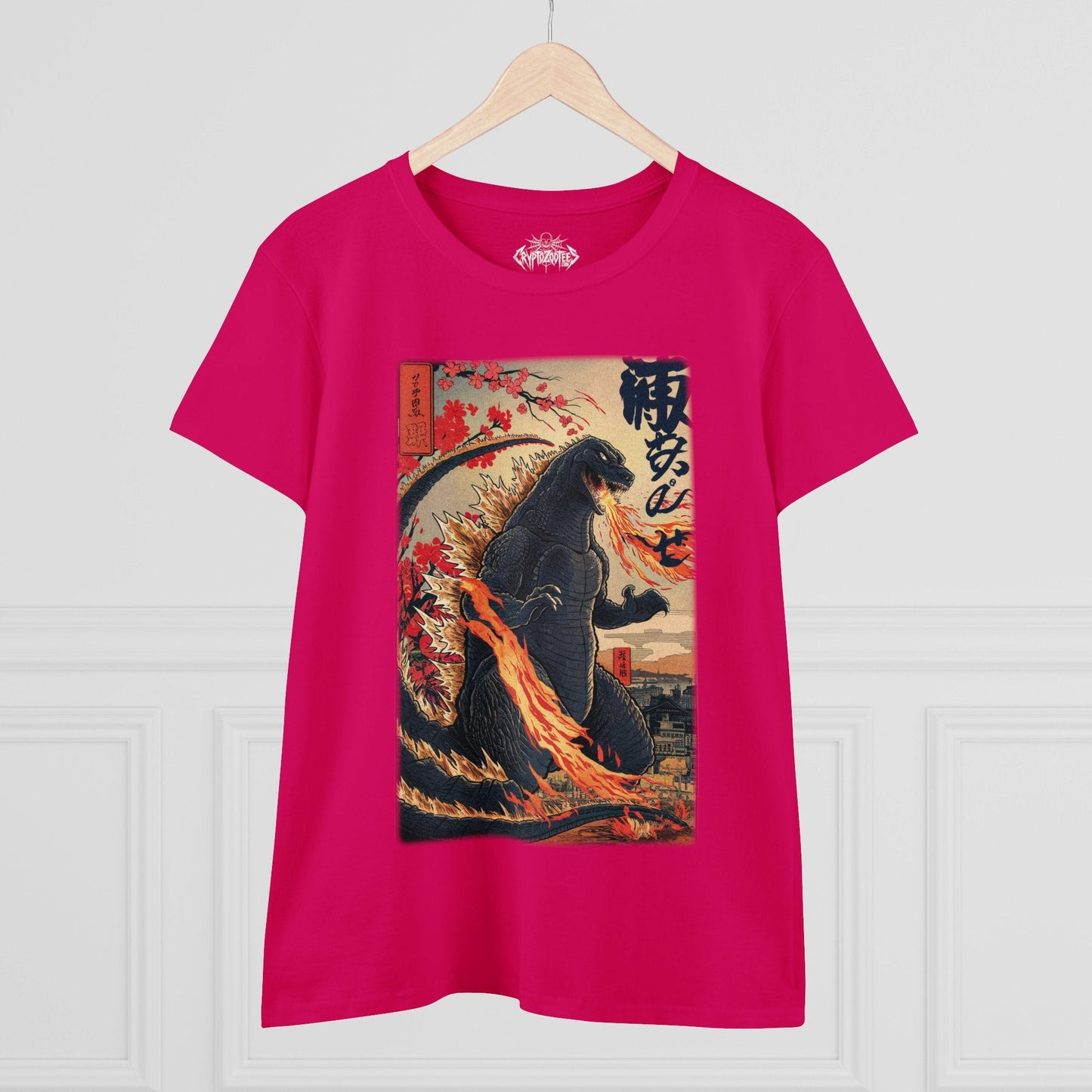 T-Shirt - Godzilla Ladies T-Shirt | Ladies Tee | Paranormal, Halloween, Spiritual | Goth, Gothic from Crypto Zoo Tees