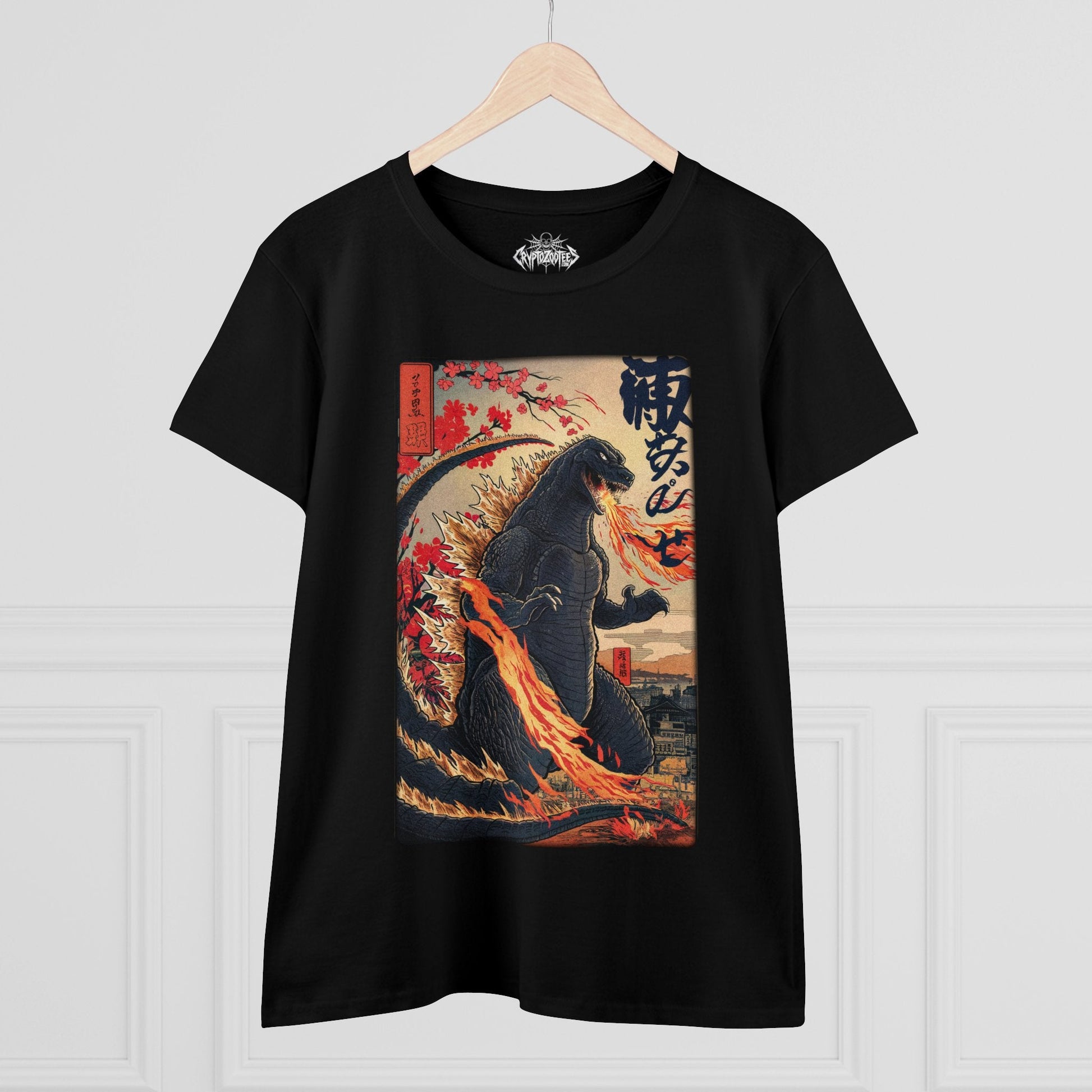 T-Shirt - Godzilla Ladies T-Shirt | Ladies Tee | Paranormal, Halloween, Spiritual | Goth, Gothic from Crypto Zoo Tees