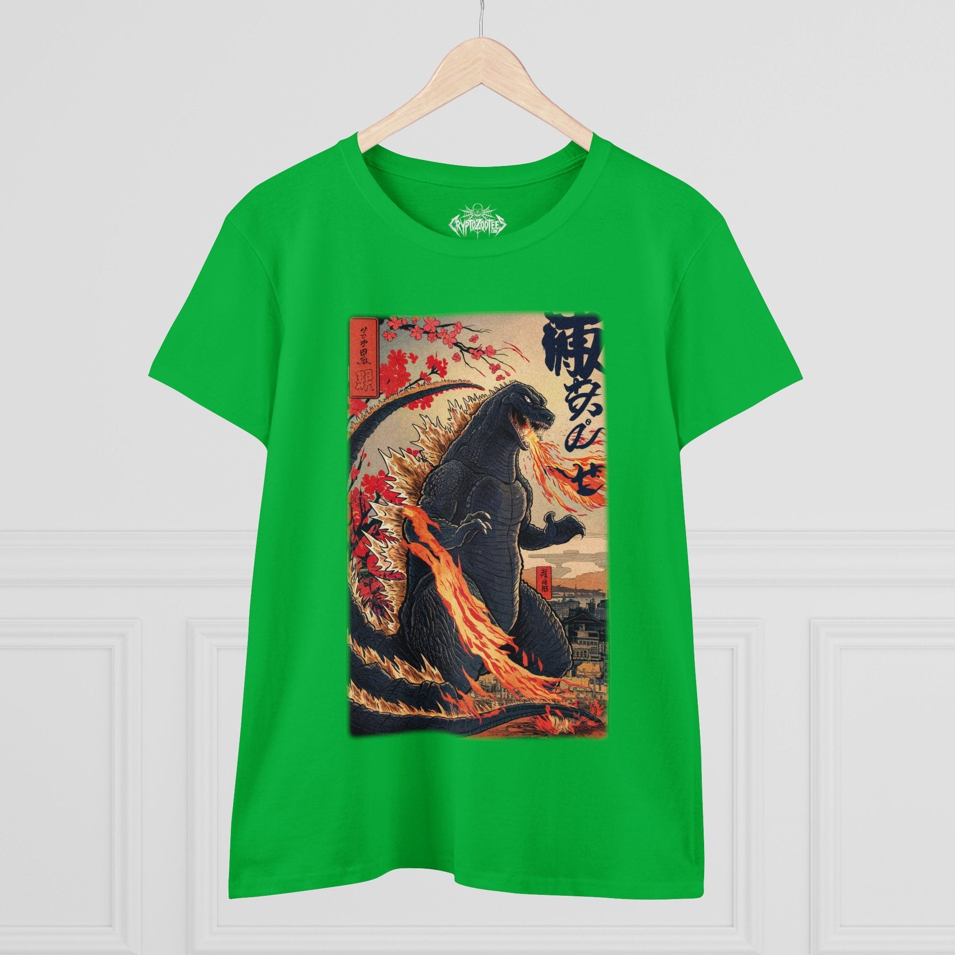 T-Shirt - Godzilla Ladies T-Shirt | Ladies Tee | Paranormal, Halloween, Spiritual | Goth, Gothic from Crypto Zoo Tees