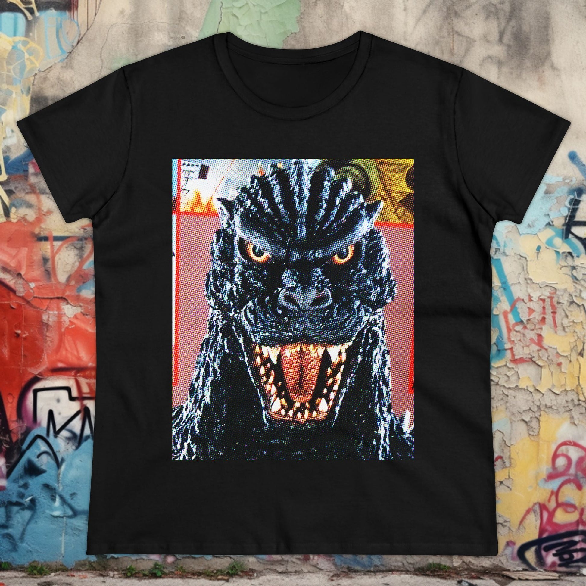 T-Shirt - Godzilla Ladies Tee | Retro Vintage | Women's T-Shirt | Cotton Tee from Crypto Zoo Tees