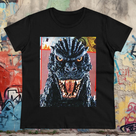 T-Shirt - Godzilla Ladies Tee | Retro Vintage | Women's T-Shirt | Cotton Tee from Crypto Zoo Tees