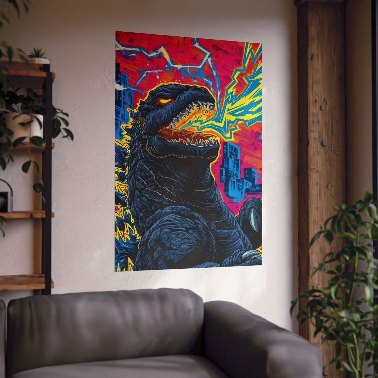 Poster - Godzilla Poster | Wall Art | Horror, Comics | Psychedelic from Crypto Zoo Tees