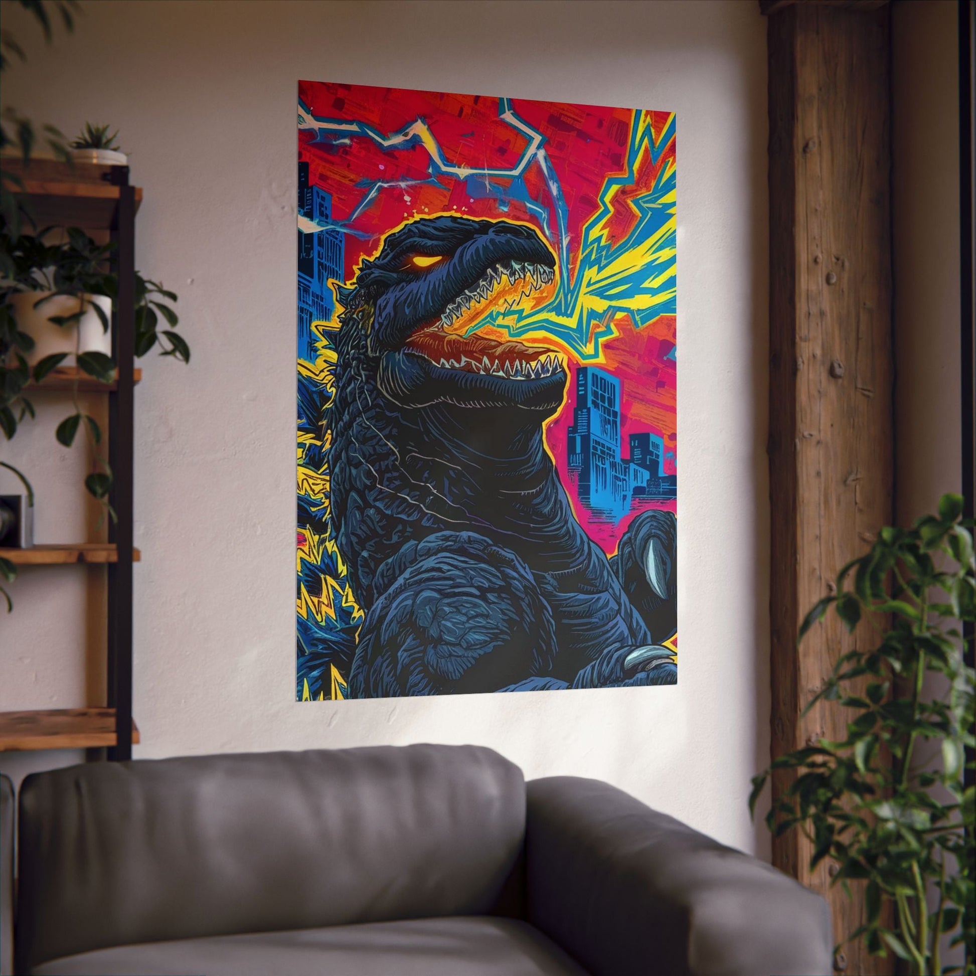 Poster - Godzilla Poster | Wall Art | Horror, Comics | Psychedelic from Crypto Zoo Tees
