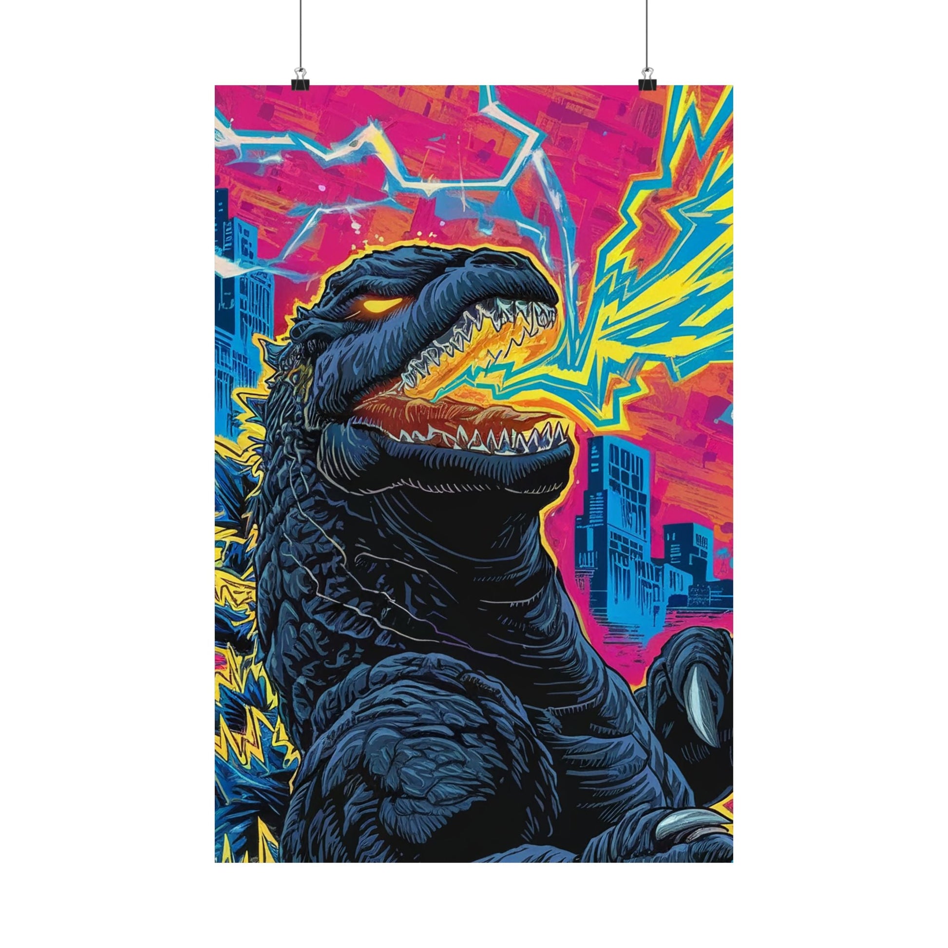 Poster - Godzilla Poster | Wall Art | Horror, Comics | Psychedelic from Crypto Zoo Tees