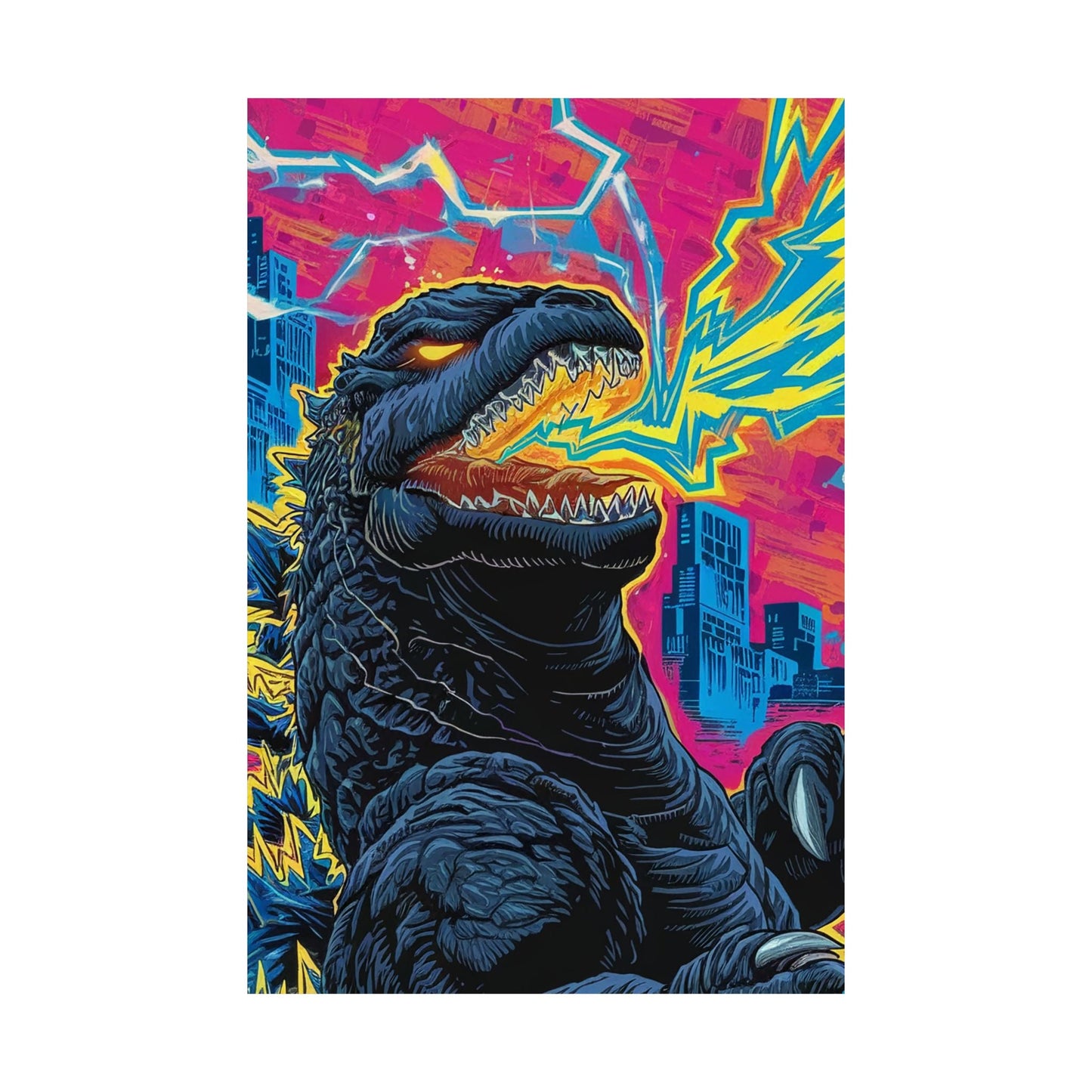 Poster - Godzilla Poster | Wall Art | Horror, Comics | Psychedelic from Crypto Zoo Tees