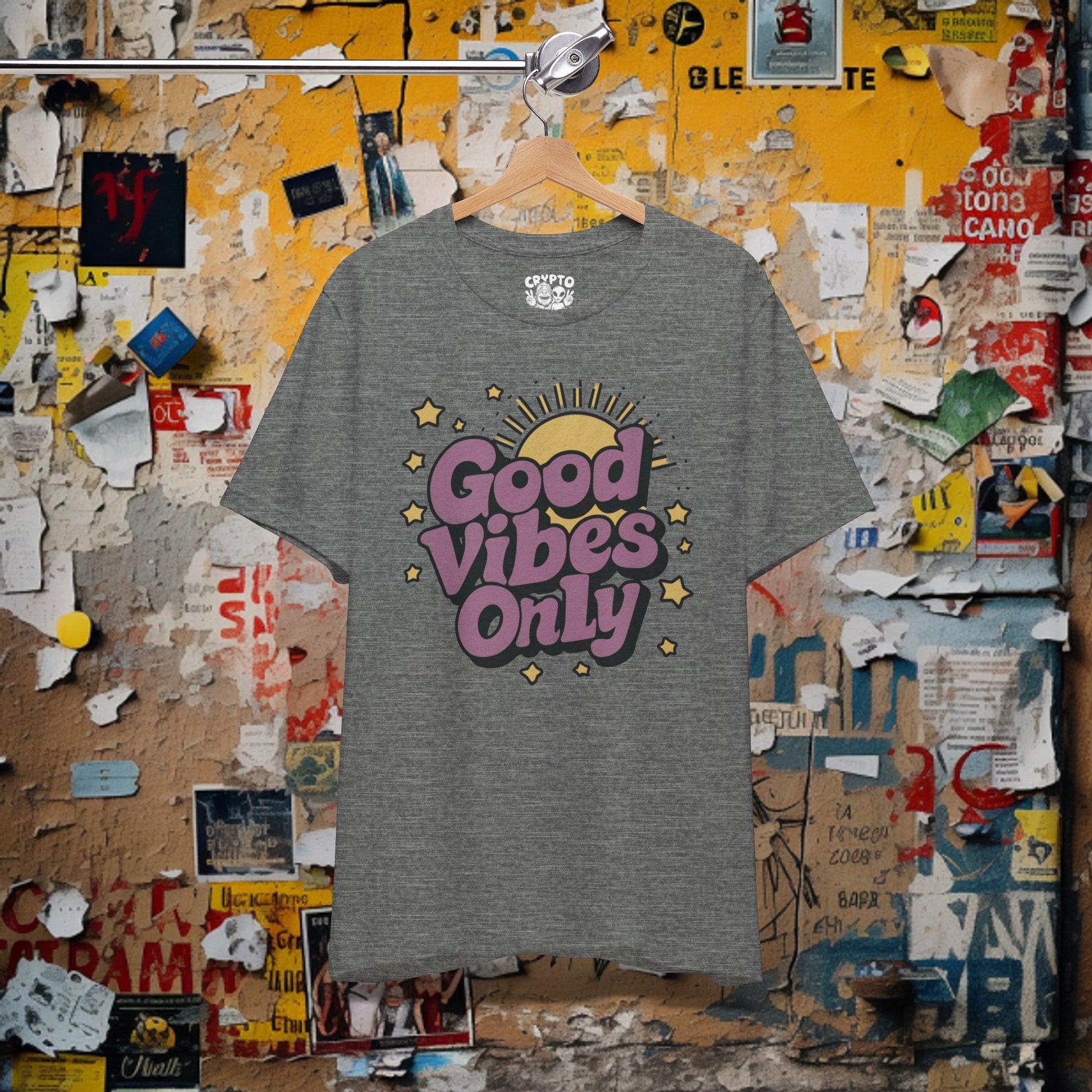 T-Shirt - Good Vibes Only Retro Tee | Bella + Canvas Unisex T-shirt from Crypto Zoo Tees