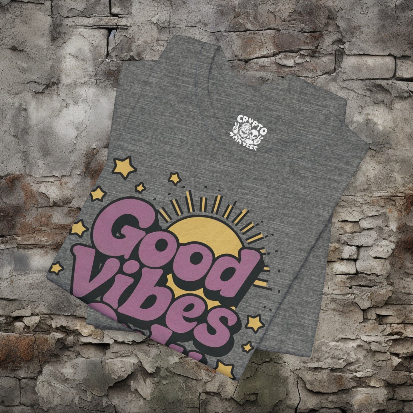 T-Shirt - Good Vibes Only Retro Tee | Bella + Canvas Unisex T-shirt from Crypto Zoo Tees