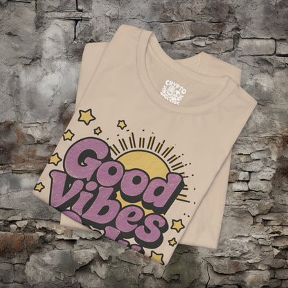 T-Shirt - Good Vibes Only Retro Tee | Bella + Canvas Unisex T-shirt from Crypto Zoo Tees