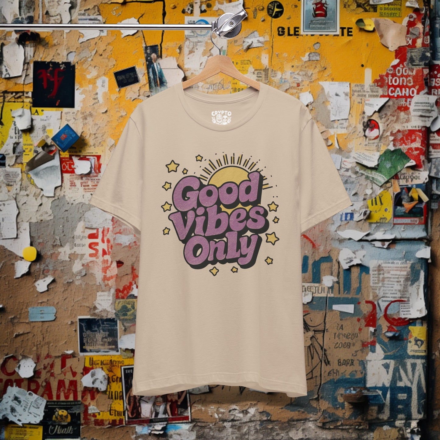 T-Shirt - Good Vibes Only Retro Tee | Bella + Canvas Unisex T-shirt from Crypto Zoo Tees