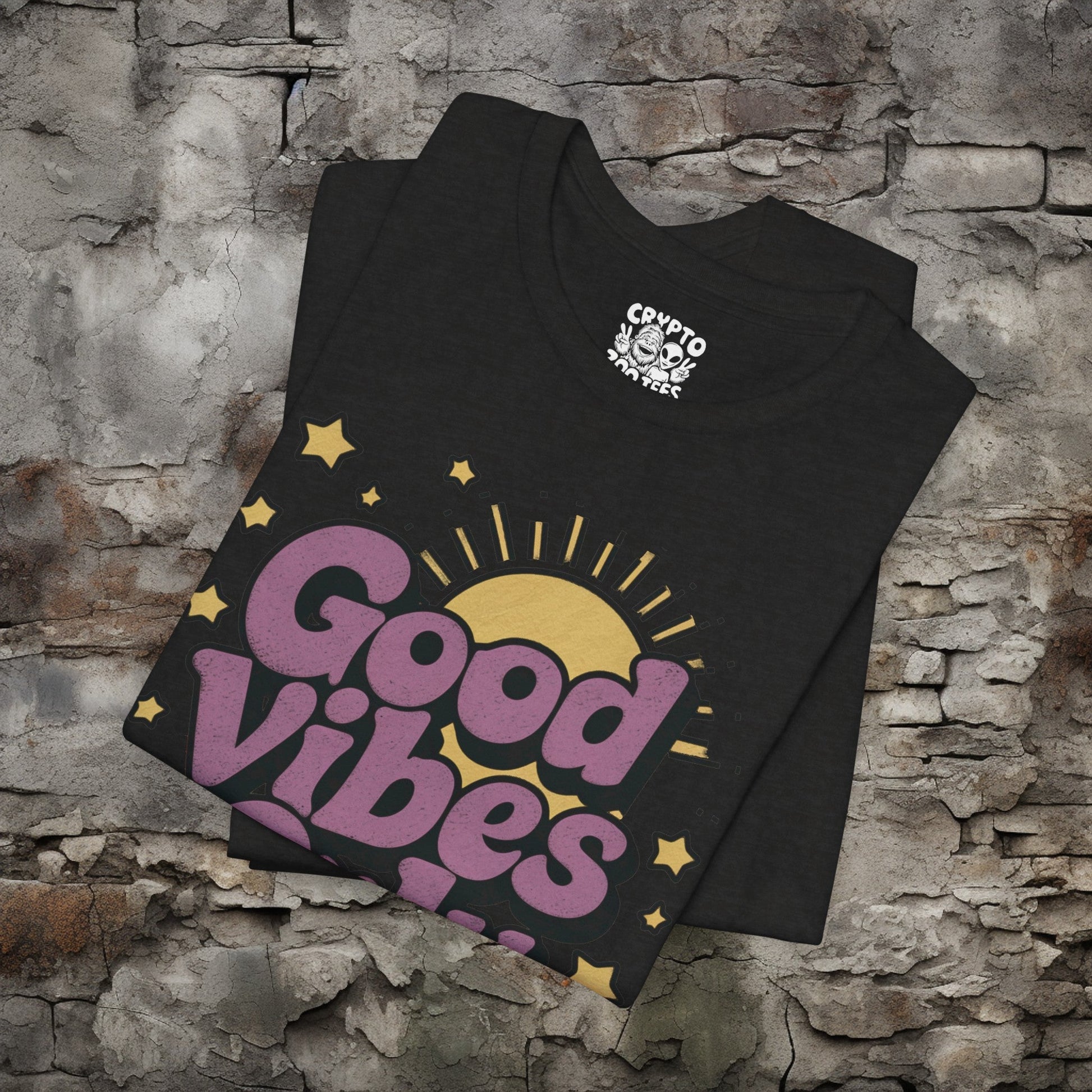 T-Shirt - Good Vibes Only Retro Tee | Bella + Canvas Unisex T-shirt from Crypto Zoo Tees