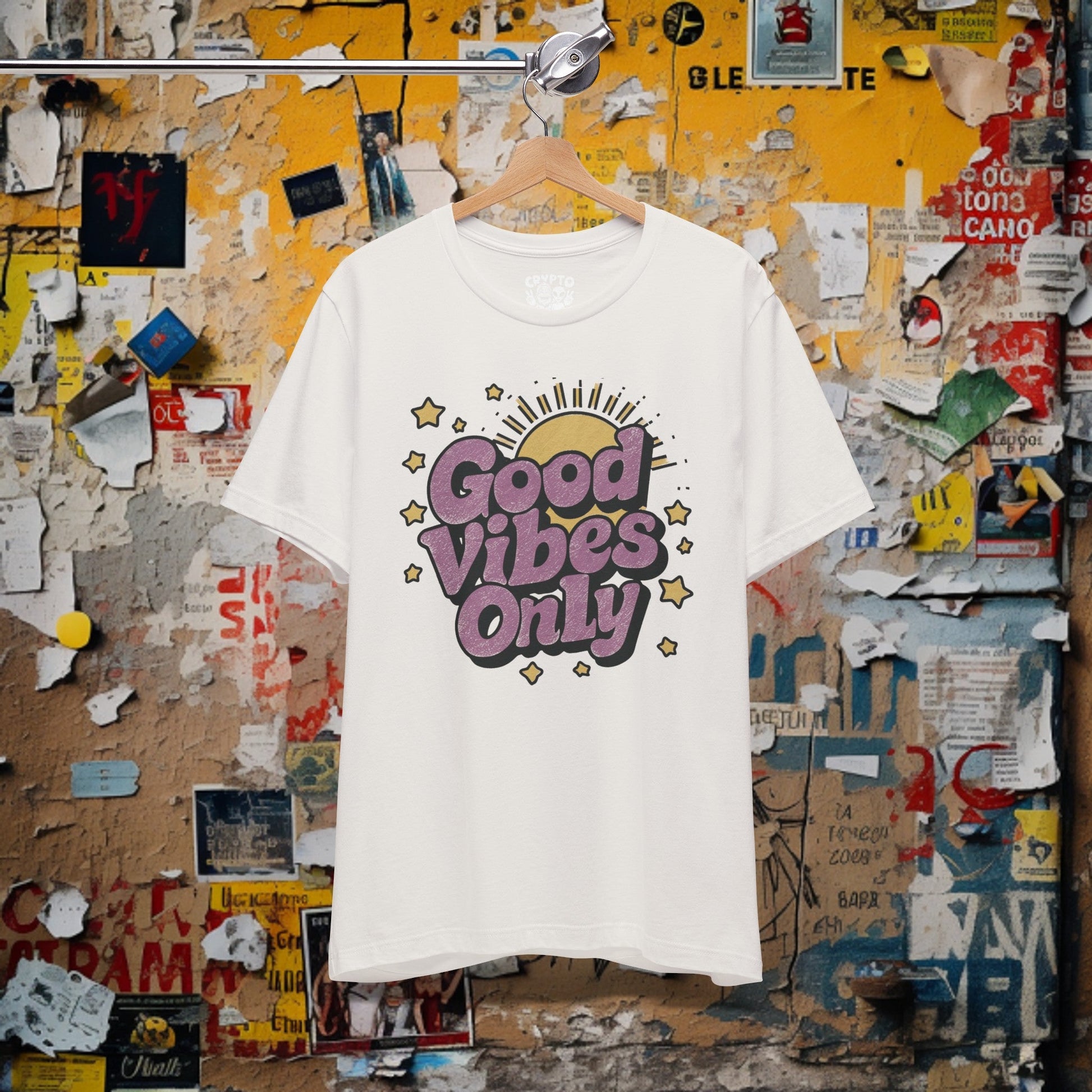 T-Shirt - Good Vibes Only Retro Tee | Bella + Canvas Unisex T-shirt from Crypto Zoo Tees