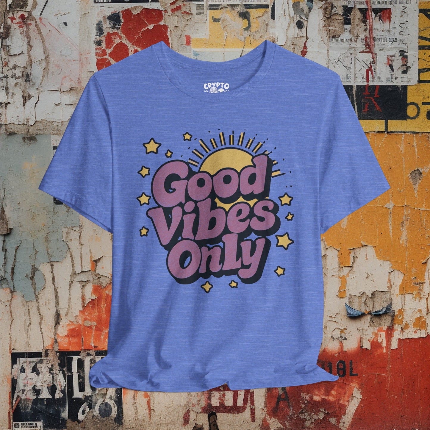 T-Shirt - Good Vibes Only Retro Tee | Bella + Canvas Unisex T-shirt from Crypto Zoo Tees