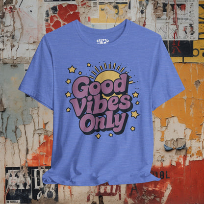 T-Shirt - Good Vibes Only Retro Tee | Bella + Canvas Unisex T-shirt from Crypto Zoo Tees