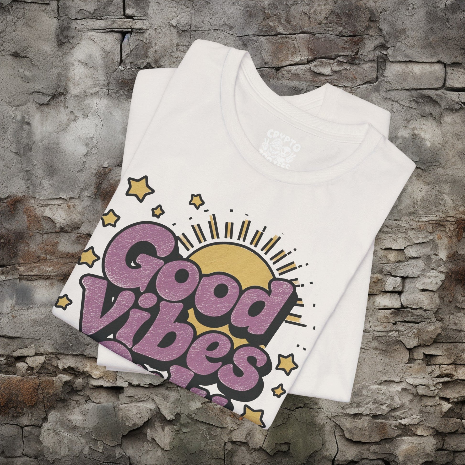 T-Shirt - Good Vibes Only Retro Tee | Bella + Canvas Unisex T-shirt from Crypto Zoo Tees