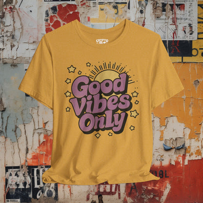 T-Shirt - Good Vibes Only Retro Tee | Bella + Canvas Unisex T-shirt from Crypto Zoo Tees