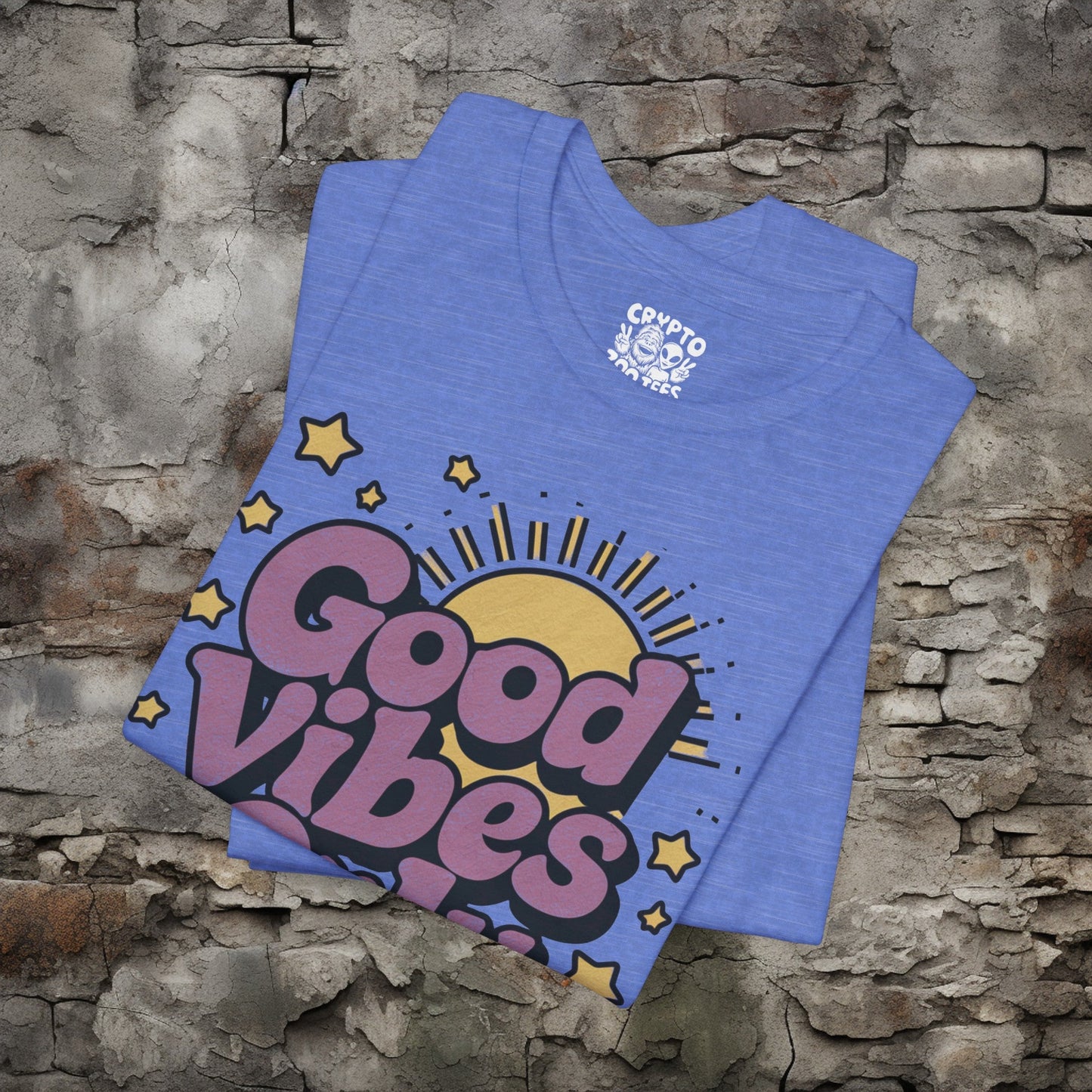 T-Shirt - Good Vibes Only Retro Tee | Bella + Canvas Unisex T-shirt from Crypto Zoo Tees