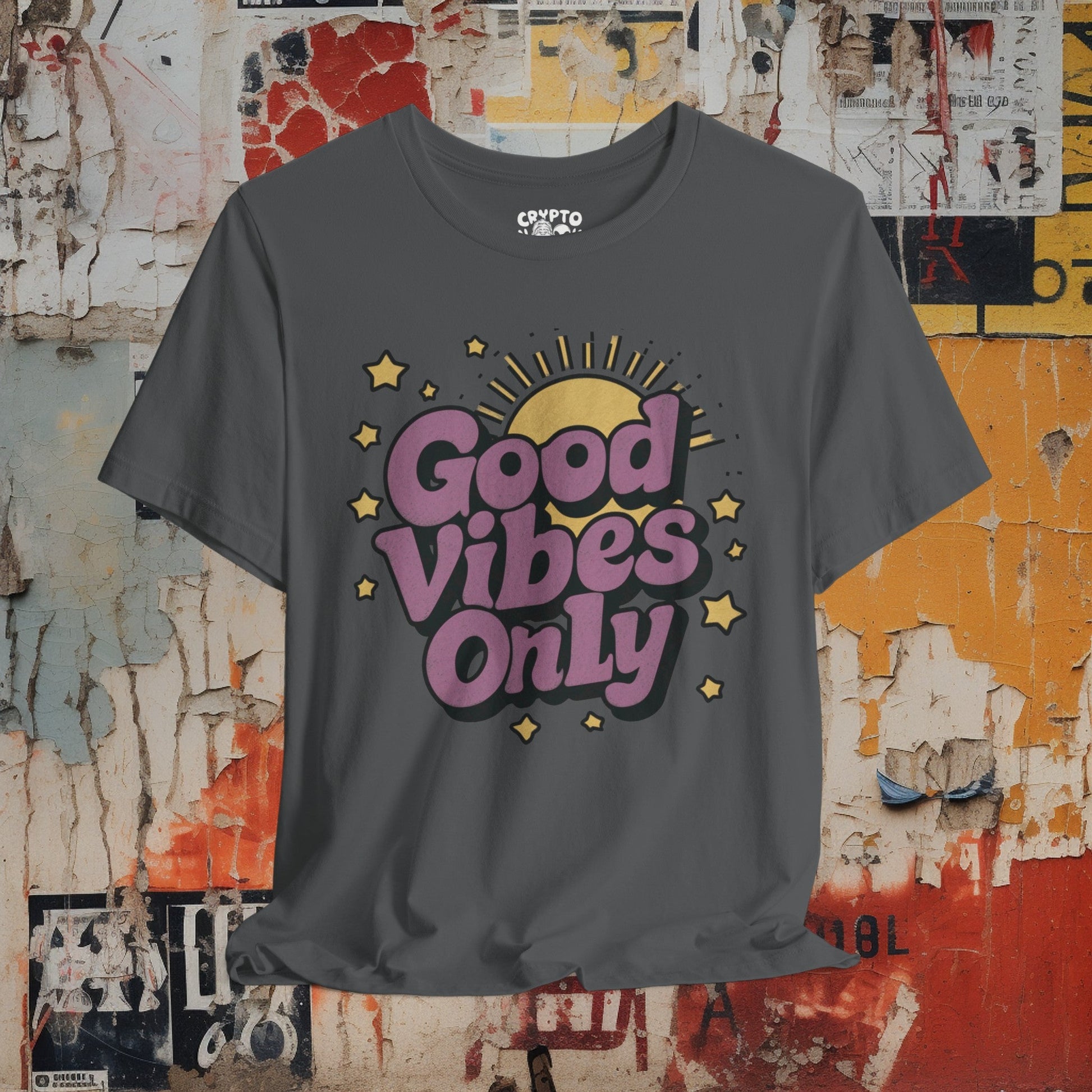 T-Shirt - Good Vibes Only Retro Tee | Bella + Canvas Unisex T-shirt from Crypto Zoo Tees