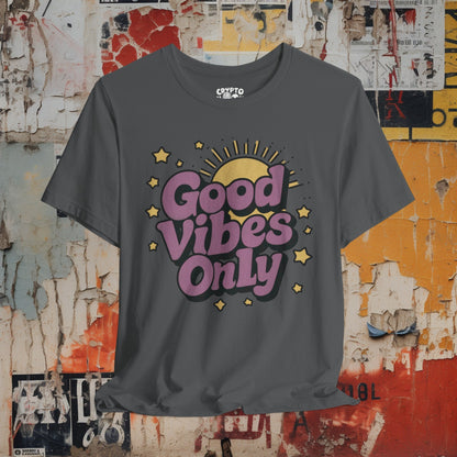 T-Shirt - Good Vibes Only Retro Tee | Bella + Canvas Unisex T-shirt from Crypto Zoo Tees