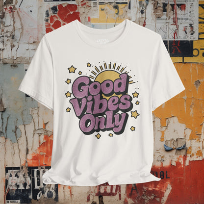 T-Shirt - Good Vibes Only Retro Tee | Bella + Canvas Unisex T-shirt from Crypto Zoo Tees