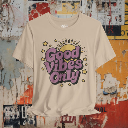 T-Shirt - Good Vibes Only Retro Tee | Bella + Canvas Unisex T-shirt from Crypto Zoo Tees