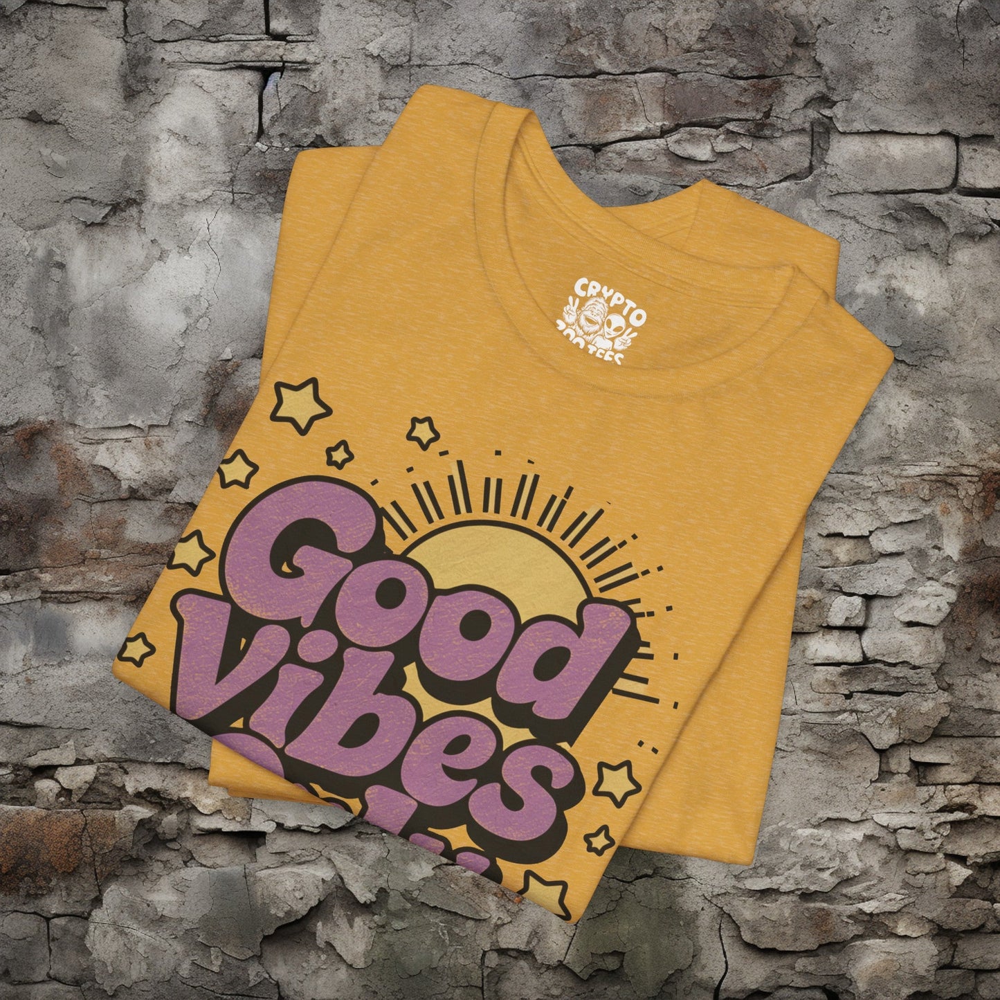 T-Shirt - Good Vibes Only Retro Tee | Bella + Canvas Unisex T-shirt from Crypto Zoo Tees