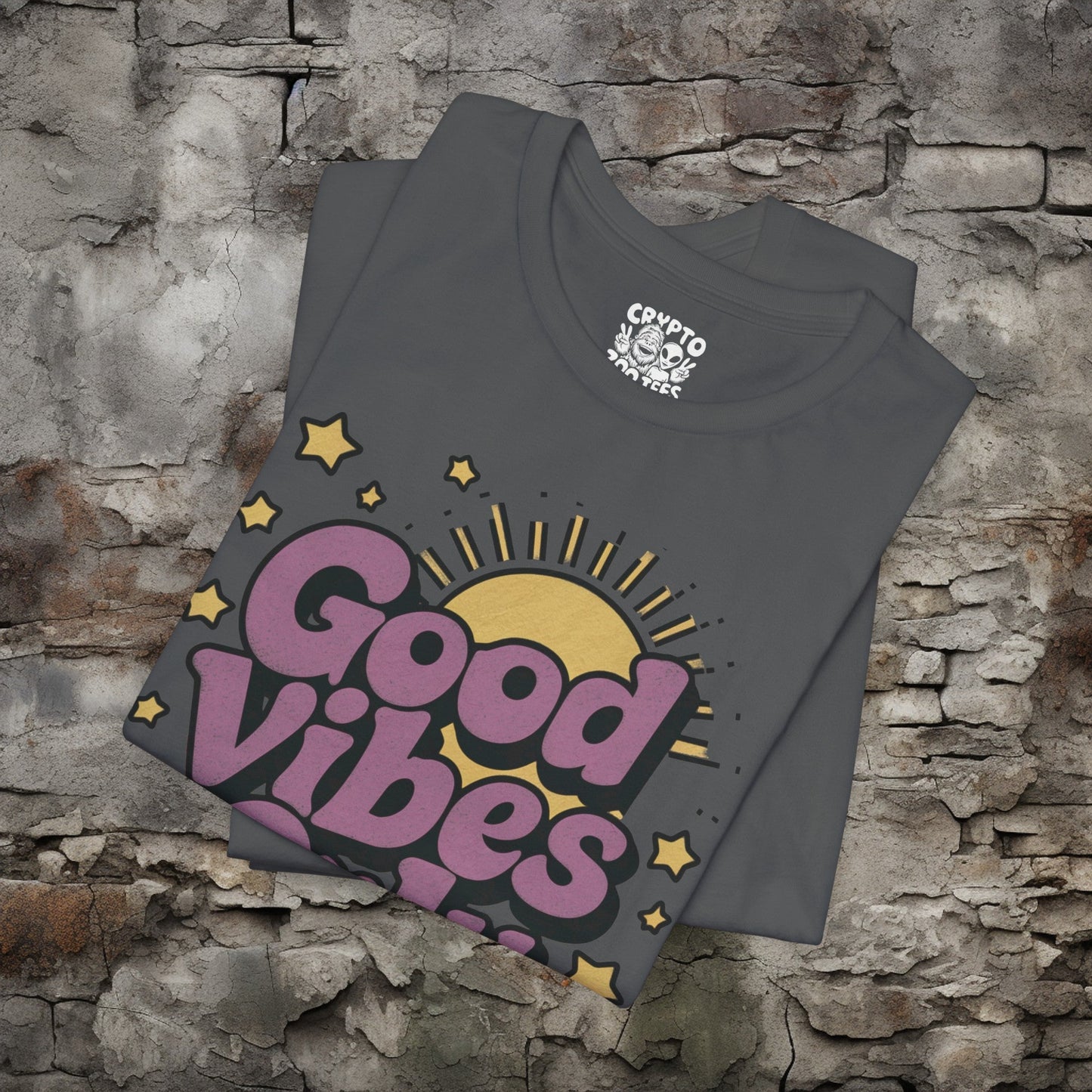 T-Shirt - Good Vibes Only Retro Tee | Bella + Canvas Unisex T-shirt from Crypto Zoo Tees