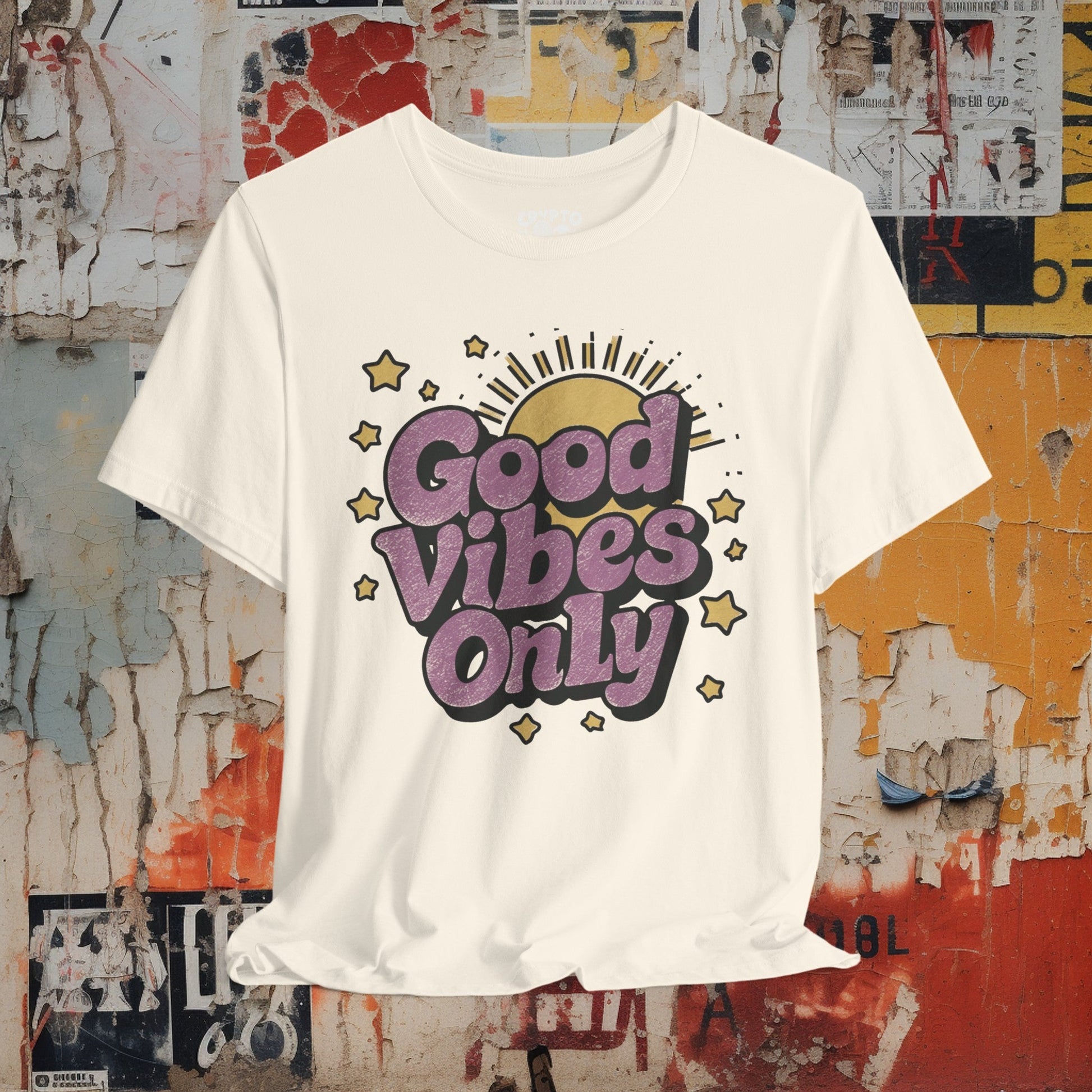 T-Shirt - Good Vibes Only Retro Tee | Bella + Canvas Unisex T-shirt from Crypto Zoo Tees