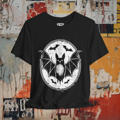 T-Shirt - Goth Bat Logo Seal Tee | Bella + Canvas Unisex T-shirt from Crypto Zoo Tees