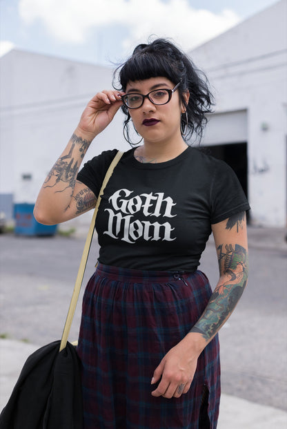 T-Shirt - Goth Mom | People | Tattoo Culture | Women's T-Shirt | Cotton Tee | Ladies Tee from Crypto Zoo Tees