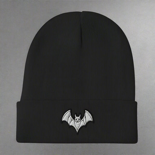  - Gothic Bat | Embroidered Beanie | Winter Hat from Crypto Zoo Tees