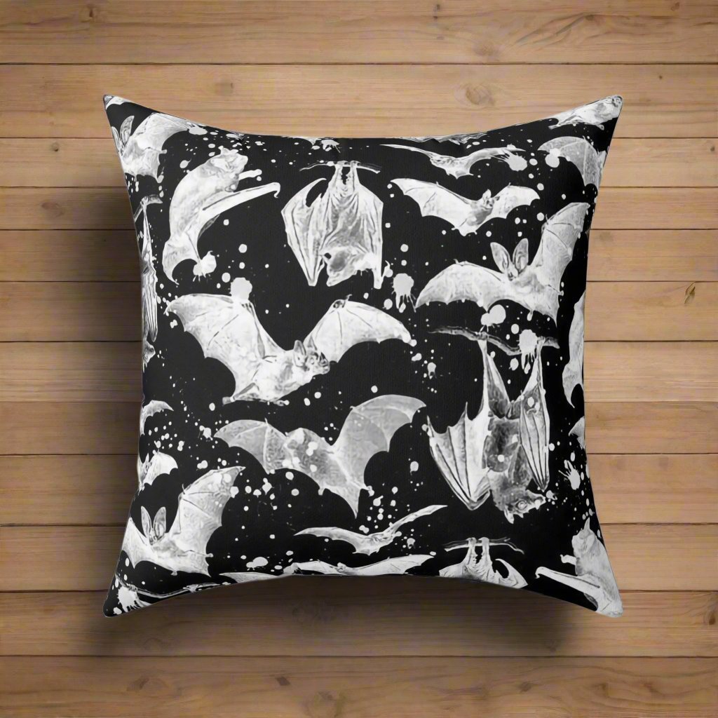 Home Decor - Gothic Bat Pillow | Decorative Throw Pillow | Halloween, Horror | Gothic from Crypto Zoo Tees