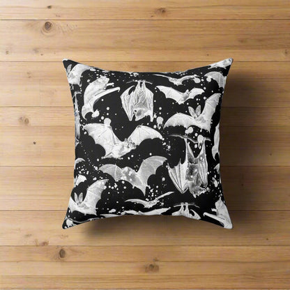 Home Decor - Gothic Bat Pillow | Decorative Throw Pillow | Halloween, Horror | Gothic from Crypto Zoo Tees