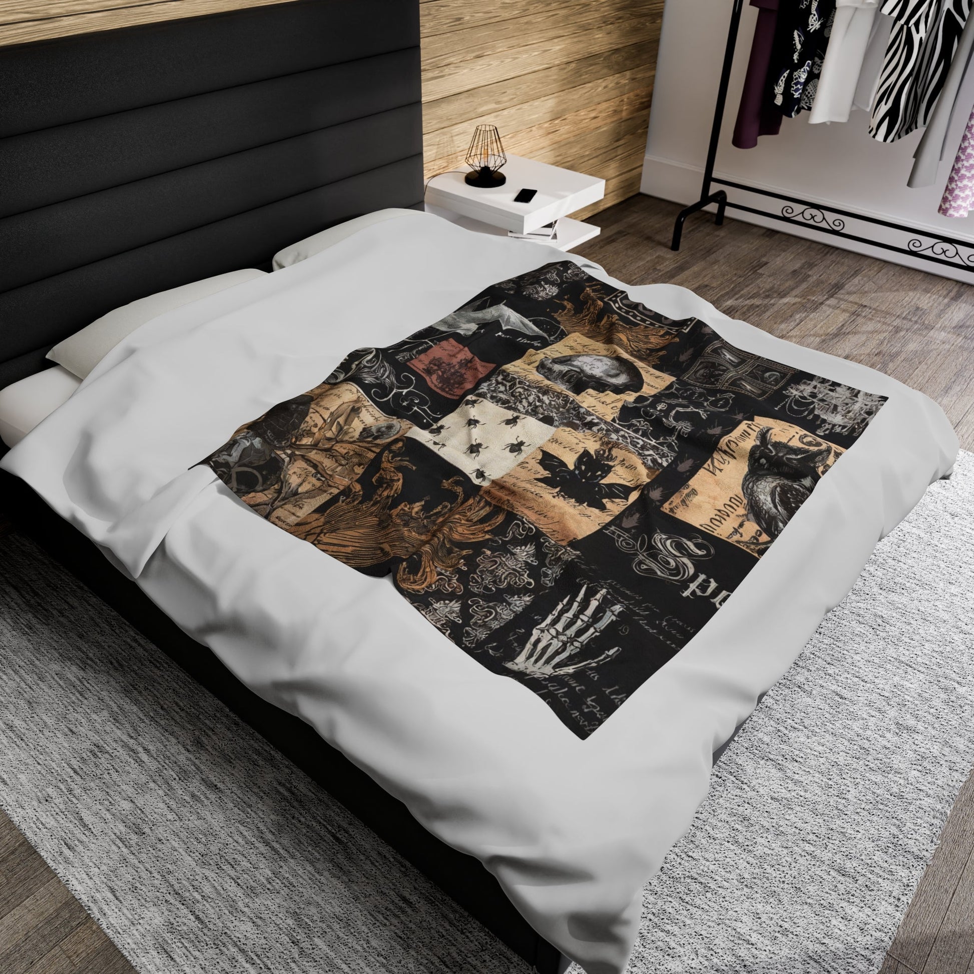 All Over Prints - Gothic Collage | Polyester Blanket | 2 Different Sizes from Crypto Zoo Tees