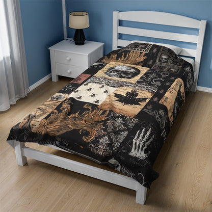 All Over Prints - Gothic Collage | Polyester Blanket | 2 Different Sizes from Crypto Zoo Tees