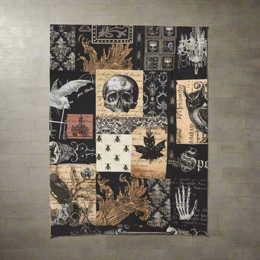 All Over Prints - Gothic Collage | Polyester Blanket | 2 Different Sizes from Crypto Zoo Tees